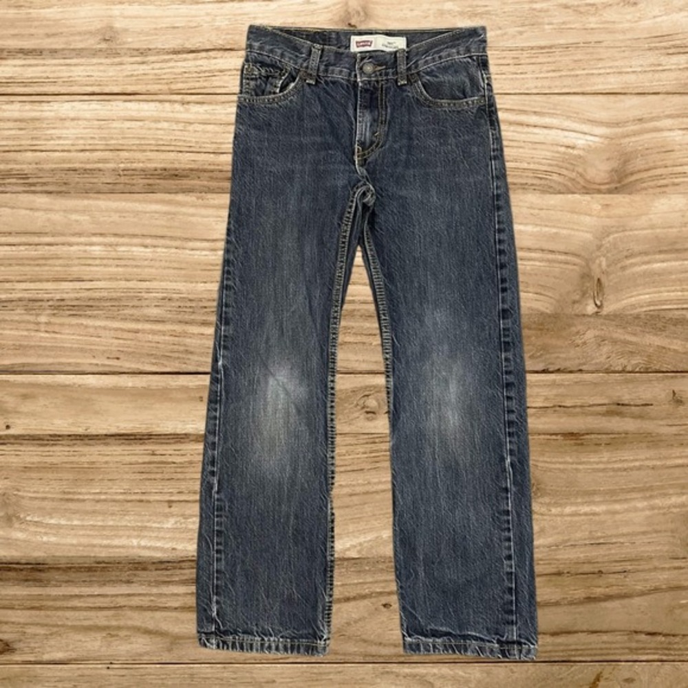 Levi's 505 Kids Size 10 Reg Regular Fit Straight‎ Leg Jeans Dark Wash Denim